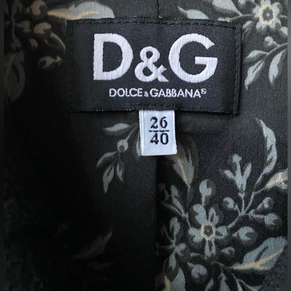 DOLCE & GABBANA Black Button-Up Blazer and Skirt Suit SET - Picture 7 of 13